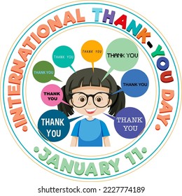 International thank you day icon illustration
