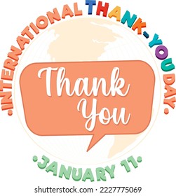 International thank you day icon illustration