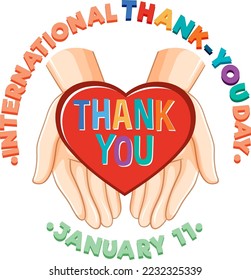 International thank you day icon illustration
