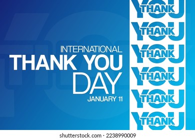 International Thank You Day. January 11. Vector illustration. Holiday poster