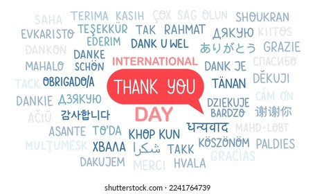 International Thank You Day. January 11. Vector illustration. Holiday poster