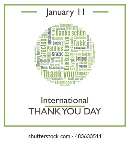  International Thank You Day. January 11. Vector illustration for you design, card, banner, poster and calendar