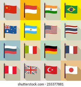 International theme background with flags