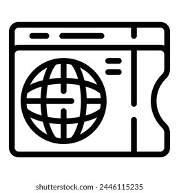 International ticket icon outline vector. Travel passenger receipt. Transport access checkout