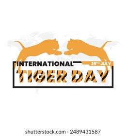 International Tiger Day, 29 July, Tiger day Stock illustration, editable template, 29th of july tiger day, eps file.