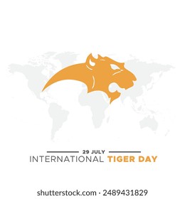 International Tiger Day, 29 July, Tiger day Stock illustration, editable template, 29th of july tiger day, eps file.