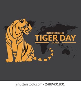 International Tiger Day, 29 July, Tiger day Stock illustration, editable template, 29th of july tiger day, eps file.