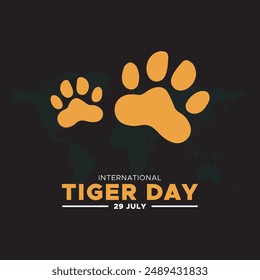 International Tiger Day, 29 July, Tiger day Stock illustration, editable template, 29th of july tiger day, eps file.