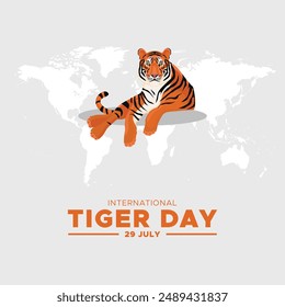 International Tiger Day, 29 July, Tiger day Stock illustration, editable template, 29th of july tiger day, eps file.