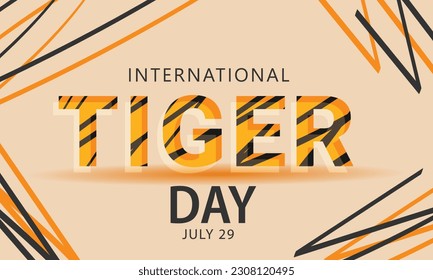 International Tiger day. background, banner, card, poster, template. Vector illustration.