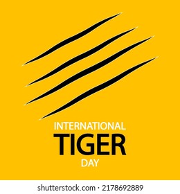 International tiger day claw typography, vector art illustration.
