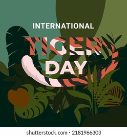 International Tiger day flat illustration 