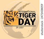 International Tiger Day. Tiger head vector illustration. Suitable for banners, greeting cards, templates etc