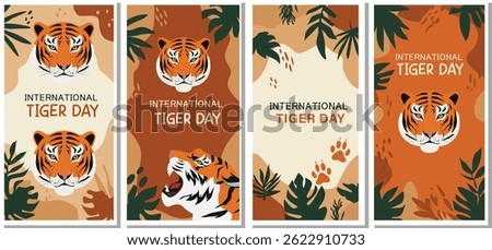  International Tiger Day Illustration Set: Celebrating the Stripes