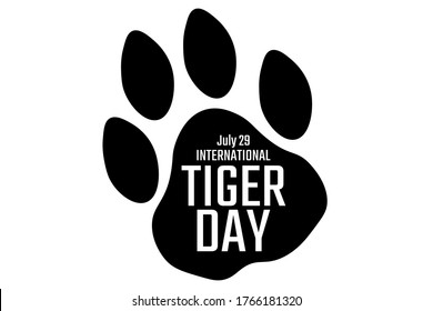 International Tiger Day. July 29. Holiday concept. Template for background, banner, card, poster with text inscription. Vector EPS10 illustration