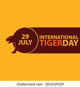 International tiger day July 29 with orange background. Vector illustration