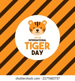 International tiger day. July 29. Orange and black stripes background.