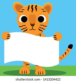 International Tiger Day, 
little tiger, big cat animal, Vector illustration of tiger with 
poster