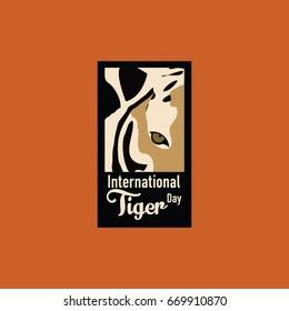 International Tiger Day Logo Vector Template