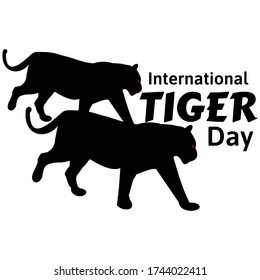 International Tiger Day. Templates for your design. With isolated flat style- Vector