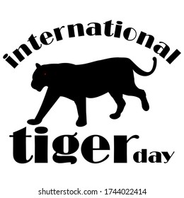 International Tiger Day. Templates for your design. With isolated flat style- Vector
