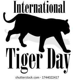 International Tiger Day. Templates for your design. With isolated flat style- Vector