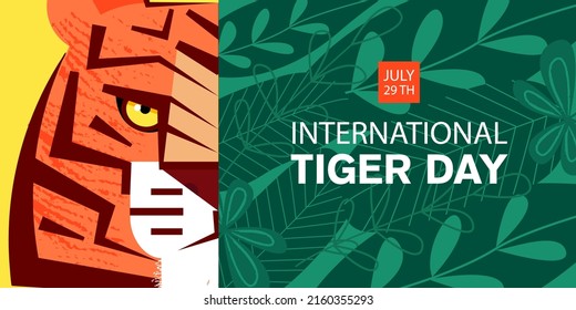International Tiger Day. Vector illustration.