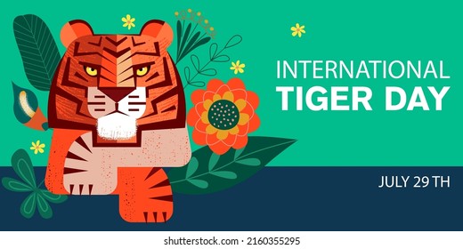 Internationaler Tigertag. Vektorgrafik.