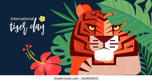 International Tiger Day. Vector illustration.