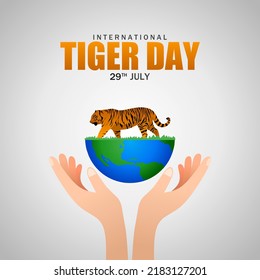 International tiger day vector illustration.