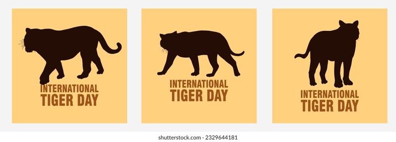 International tiger day vector illustration with tiger animals for salvation efforts and conservation