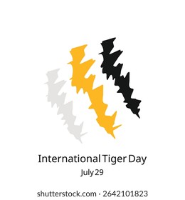 International Tiger Day vector, illustration. July 29. Tiger stripes.