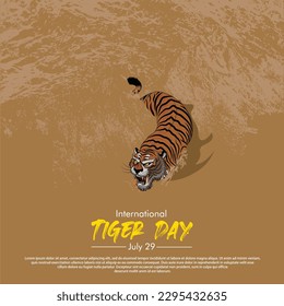 International tiger day vector image 29th july
