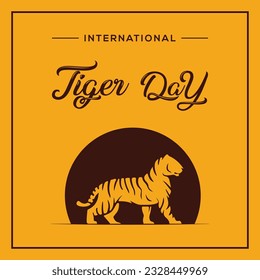International tiger day vector image 29th July. vector illustration of international tiger day.