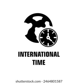 International time or logo design isolated sign symbol vector illustration - high quality line style vector icon suitable for designers, web developers, displays and websites