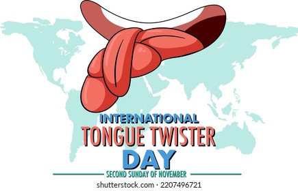 International Tongue Twiday Banner Design Illustration