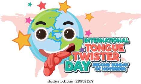 International Tongue Twiday Banner Design Illustration