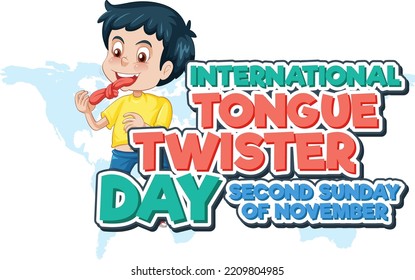 International Tongue Twiday Banner Design Illustration