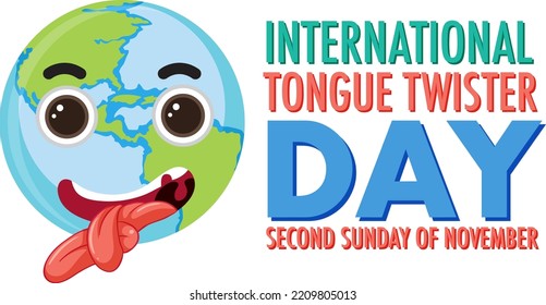 International Tongue Twiday Banner Design Illustration