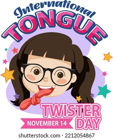 International Tongue Twiday Banner Design Illustration