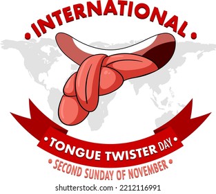 International Tongue Twiday Banner Design Illustration