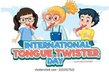 International Tongue Twiday Banner Design Illustration