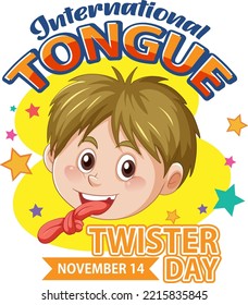 International Tongue Twister Day Banner Design illustration