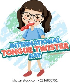 Ilustración de diseño de banderas del Día Internacional de la Lengua Twister