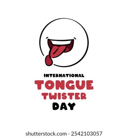 International Tongue Twister Day. White background. Flat design vector. Eps 10.