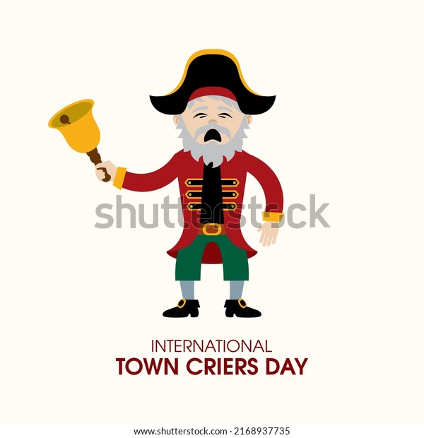 International\
Town Criers Day vector. Town crier man with a bell icon vector.\
History colonial crier icon. Important\
day
