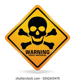 International Toxic Hazard Symbol, Yellow Warning Dangerous icon on white background, Attracting attention Security First sign, Idea for graphic, web design, Vector, EPS10.