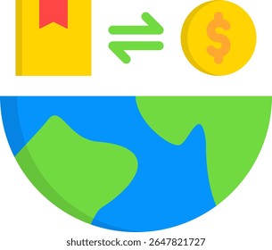 Ícone de comércio internacional ilustração de vetor plana