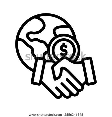International Trade icon line vector illustration on white background.