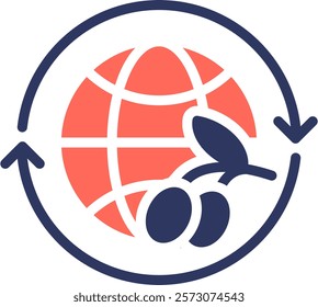 International Trade Icon Mixed Vector Illustration
